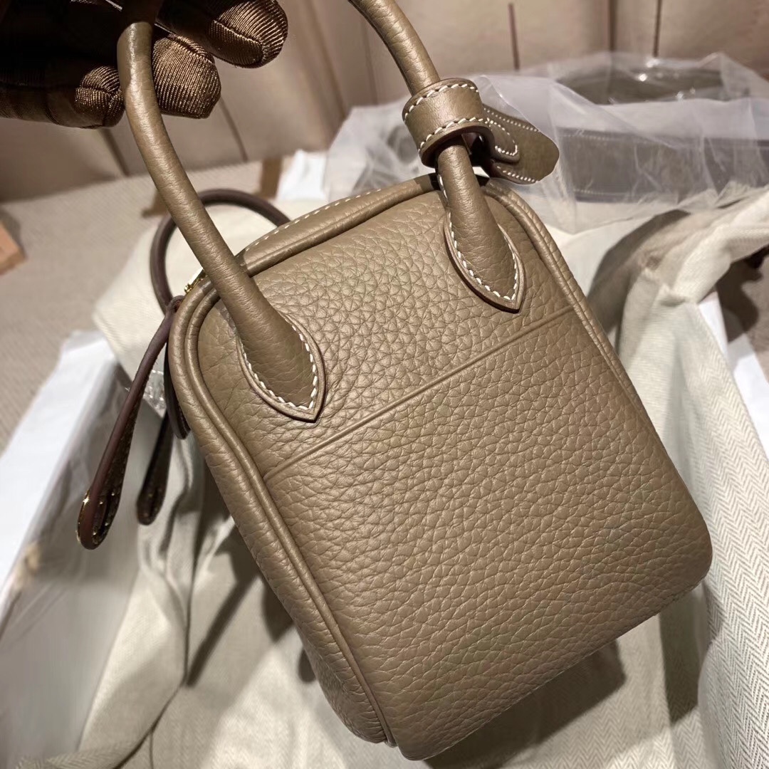 에르메스 미니 린디백19 그리스메이어 금장 끌레망스 가죽